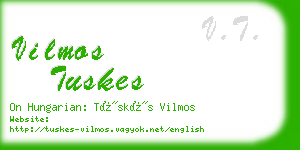 vilmos tuskes business card